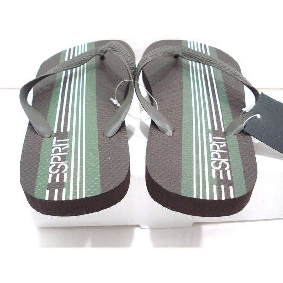 ESPRIT FINN-E Mens Flip Flop Sandals Dark Brown/Green Size 11 New - Picture 7 of 7